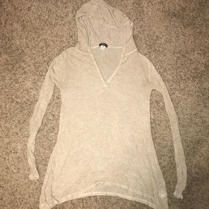 Urban Outfitters sheer sweater top with hood